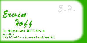 ervin hoff business card
